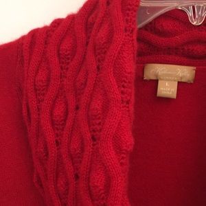Katherine Kelly L Red cashmere sweater
